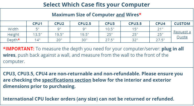 CPU2.5 Computer Locker - Computer Security Products