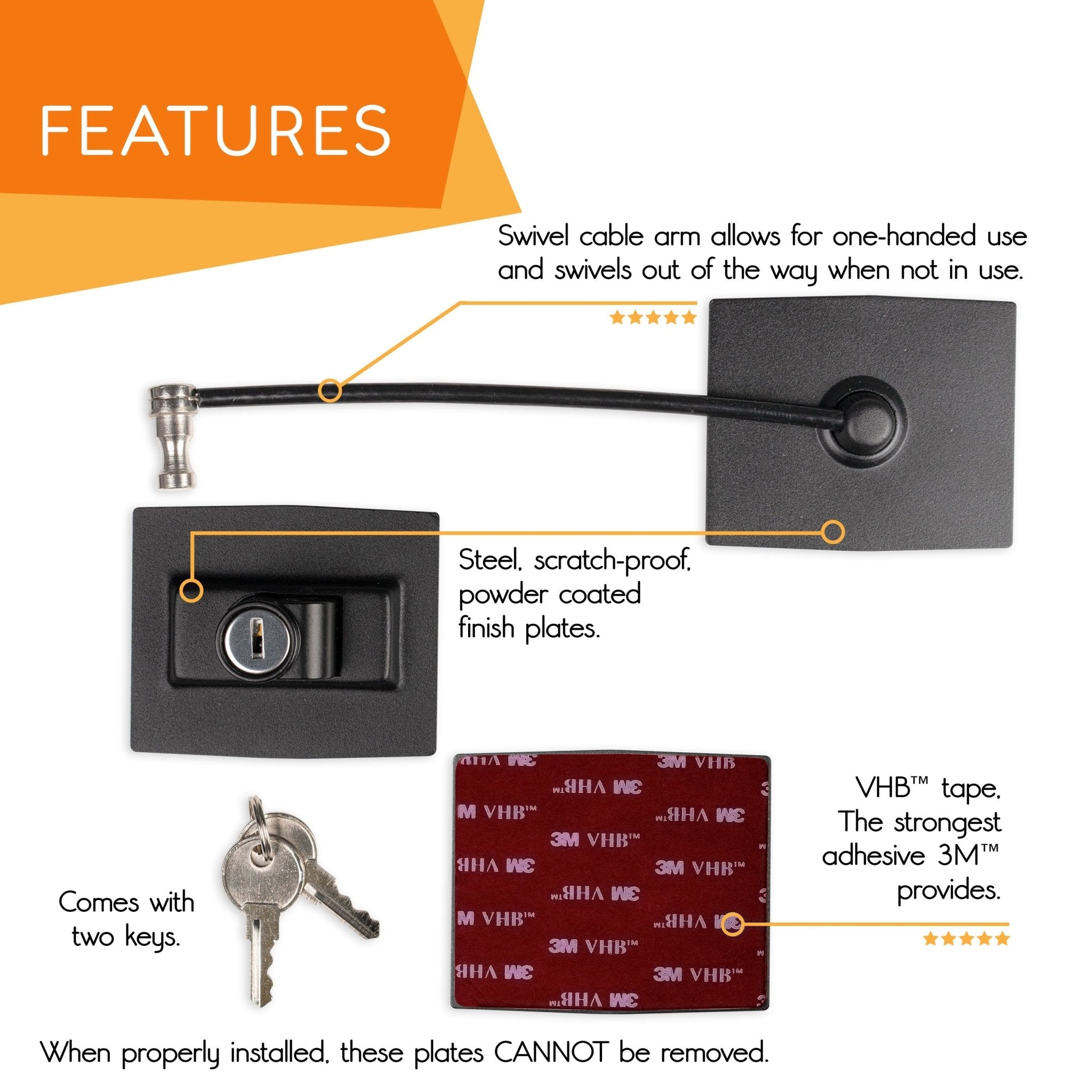 Premium Refrigerator Lock with built - in keyed lock - Computer Security Products