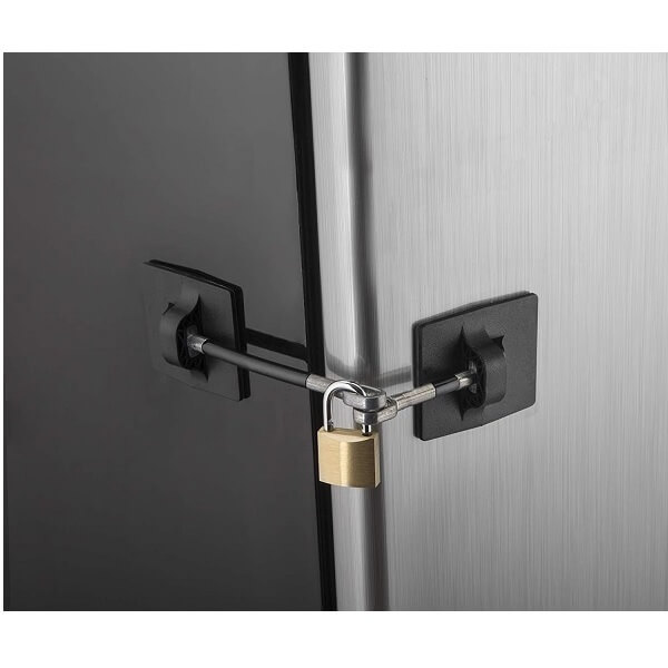 Fridge Lock,2 Pack Refrigerator Lock with Keys,Freezer Lock and Child  Safety Cabinet Lock (Fridge Lock-Black)